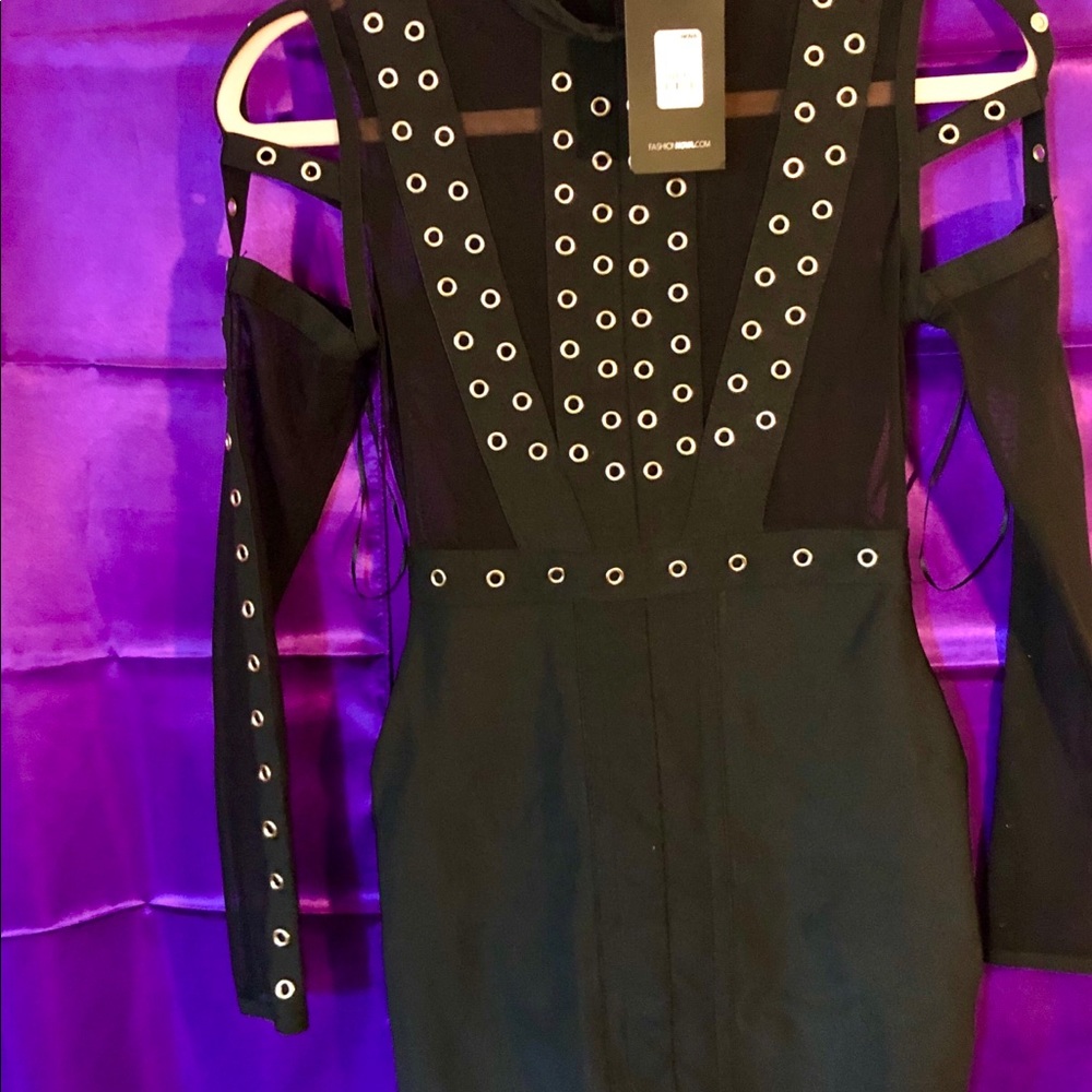 New fashion nova xsmall black bandage dress